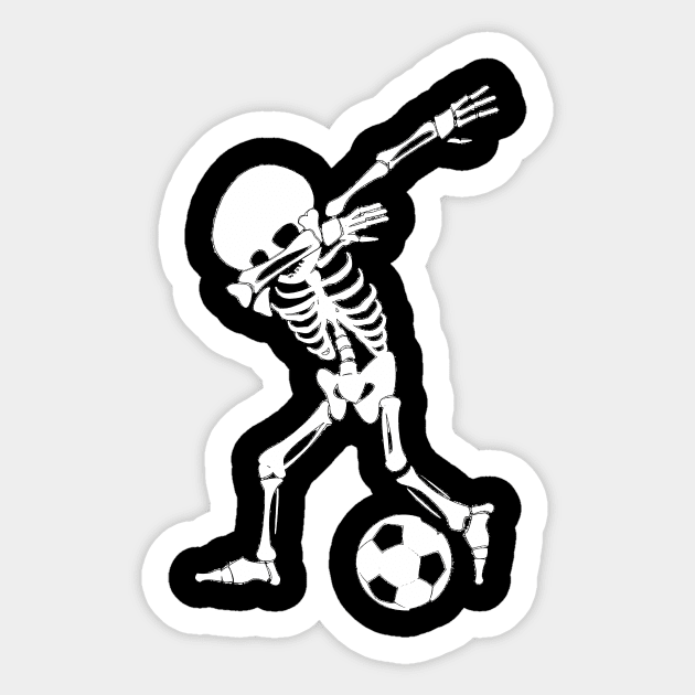 Dabbing Skeleton Soccer Shirt - Funny Halloween Dab Sticker by TeeAaron